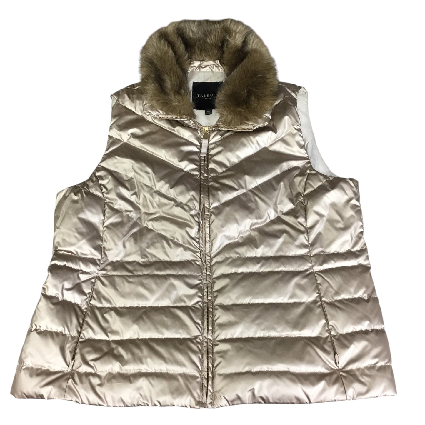 Vest Puffer & Quilted By Talbots In Bronze, Size: Xl