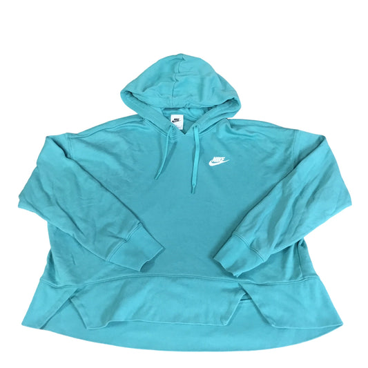 Sweatshirt Hoodie By Nike Apparel In Teal, Size: M