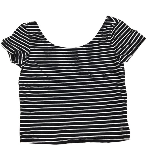 Top Short Sleeve By American Eagle In Striped Pattern, Size: M