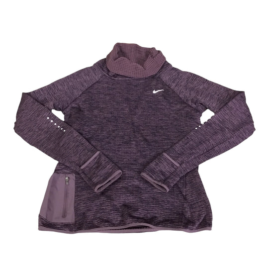 Athletic Top Long Sleeve Collar By Nike Apparel In Purple, Size: S