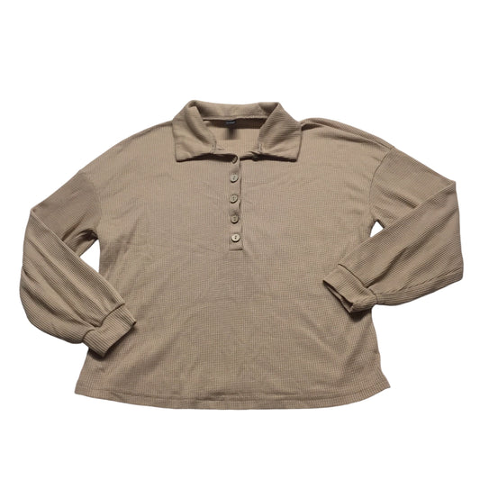 Top Long Sleeve By Shein In Tan, Size: Xs