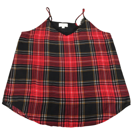 Top Sleeveless By Loft In Plaid Pattern, Size: Mp