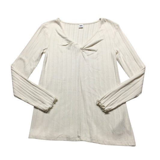 Top Long Sleeve Basic By Old Navy In White, Size: Xs