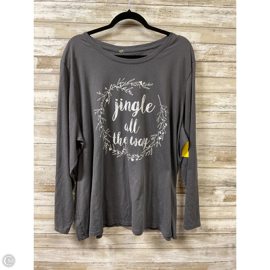 Top Long Sleeve By Sonoma In Grey, Size: 3x