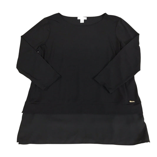 Top Long Sleeve By Calvin Klein In Black, Size: M