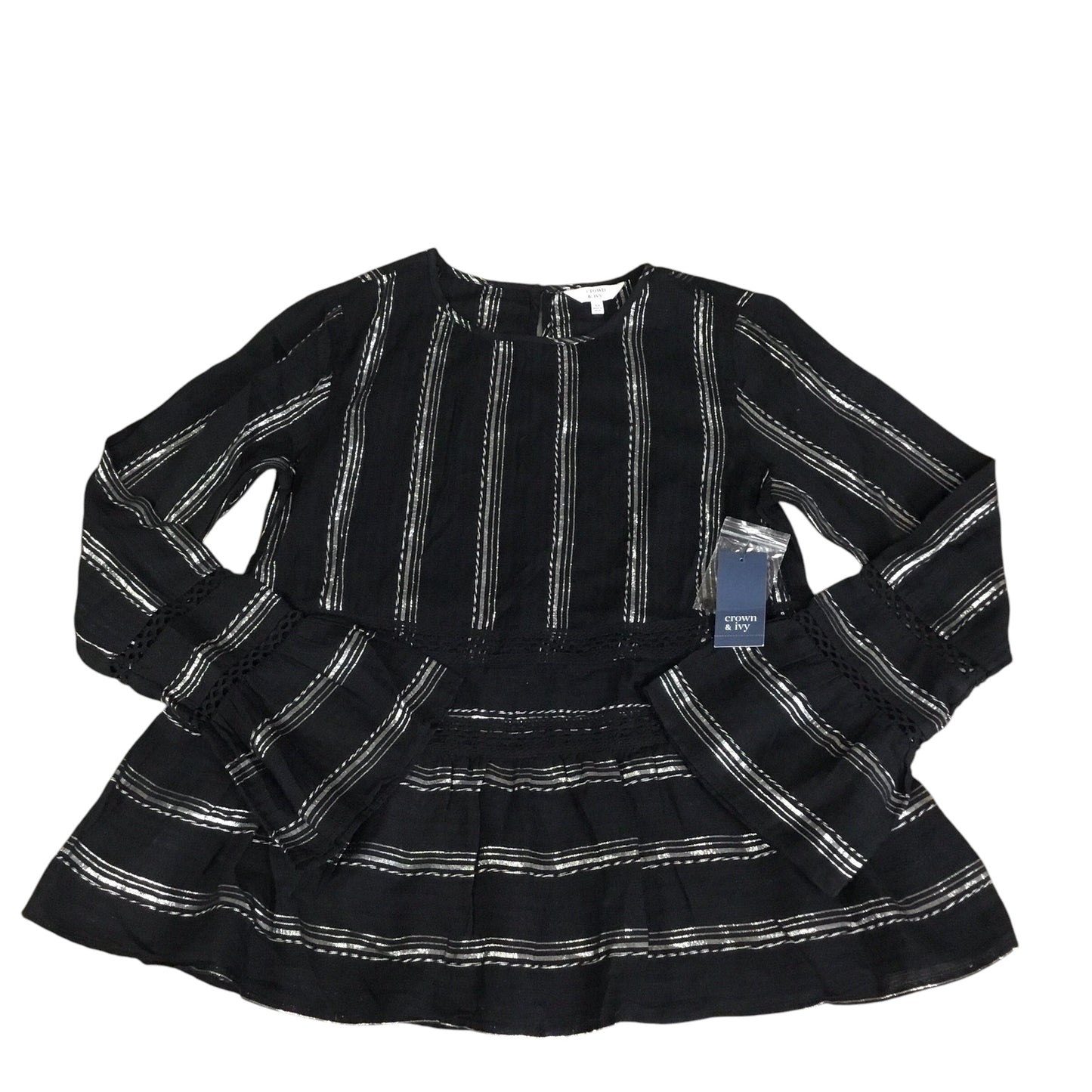 Top Long Sleeve By Crown And Ivy In Black, Size: Xs