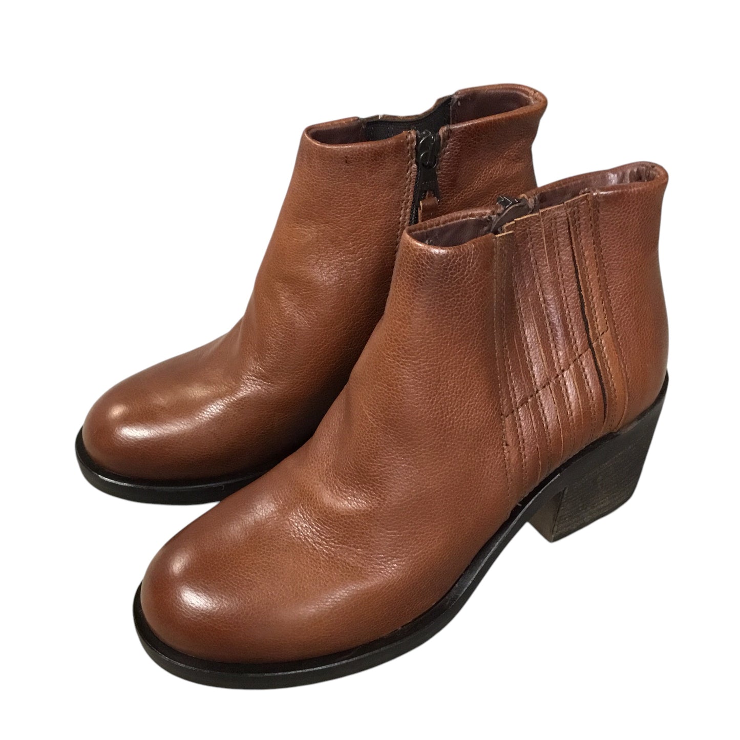 Boots Ankle Heels By Miz Mooz In Brown, Size: 7