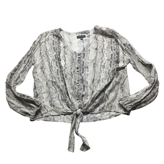 Top Long Sleeve By Limited In Snakeskin Print, Size: Xlp