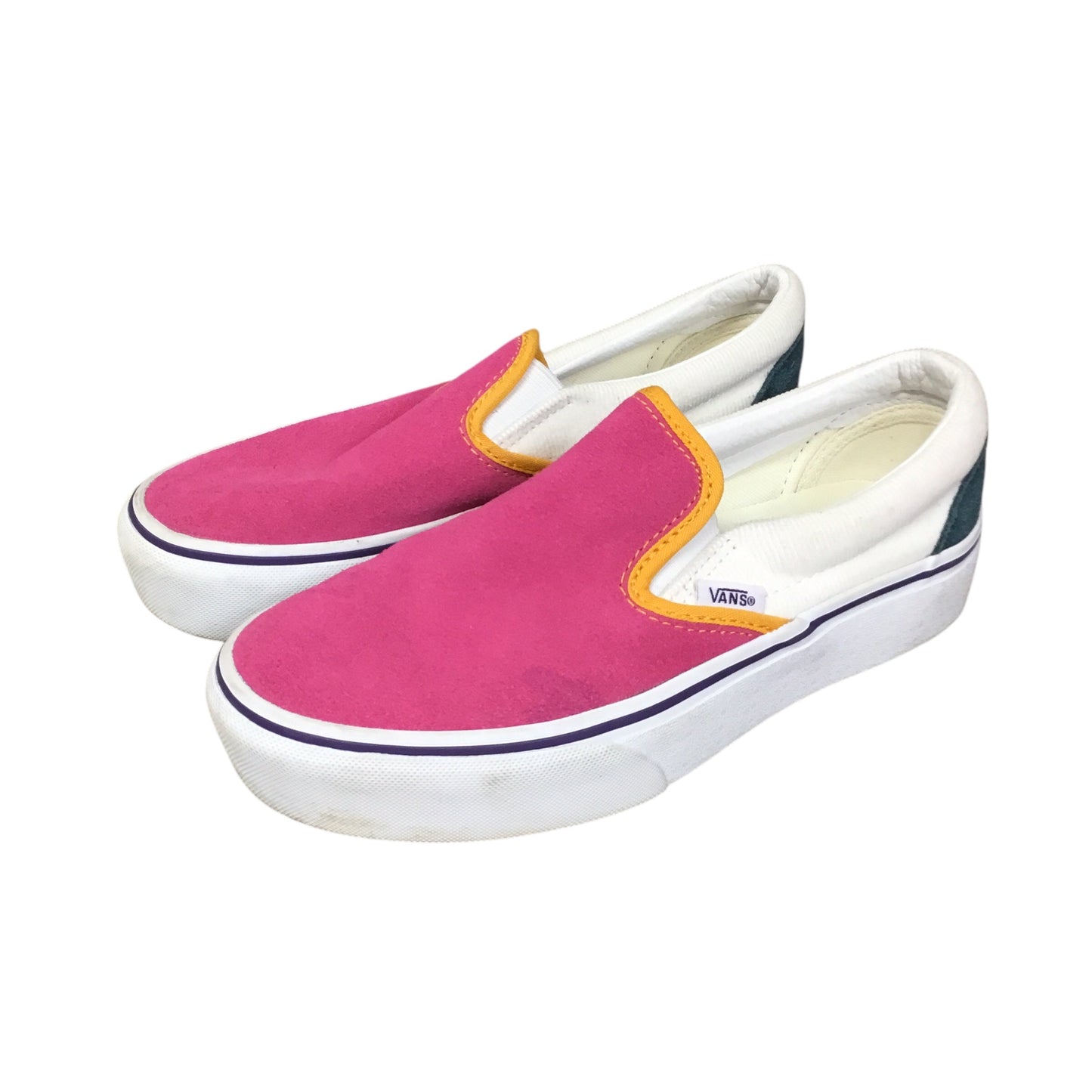 Shoes Sneakers By Vans In Pink & White, Size: 6.5