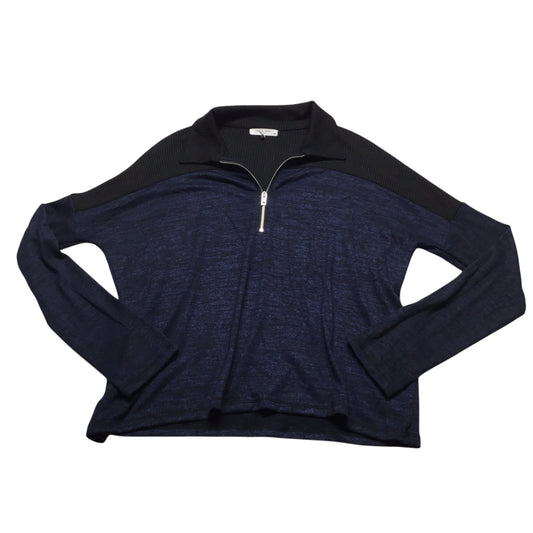 Top Long Sleeve By Rag And Bone In Black & Blue, Size: S