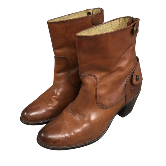 Boots Ankle Heels By Frye In Brown, Size: 9