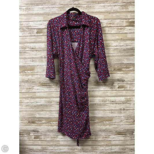 Dress Casual Midi By Talbots In Blue & Red & White, Size: 2x