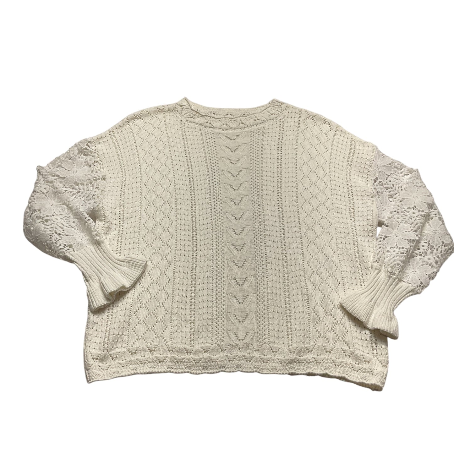 Sweater By Clothes Mentor In White, Size: L