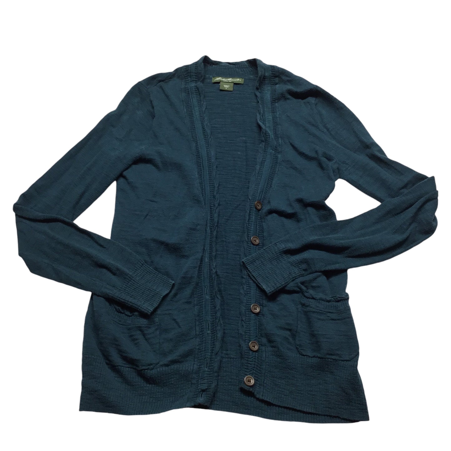 Cardigan By Eddie Bauer In Teal, Size: S