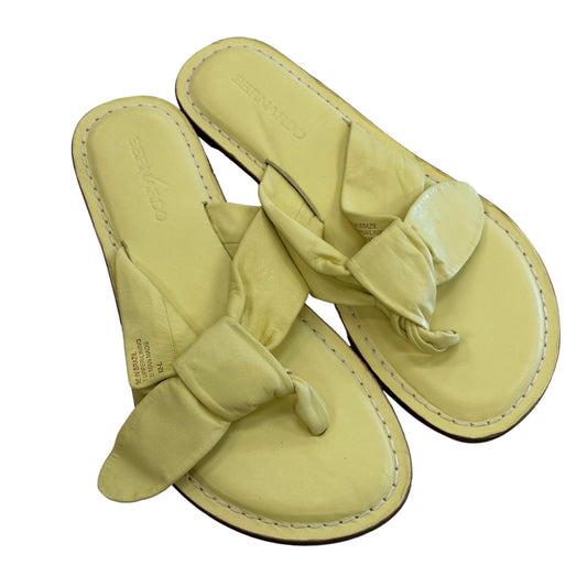 Yellow Sandals Flip Flops Bernardo, Size 8