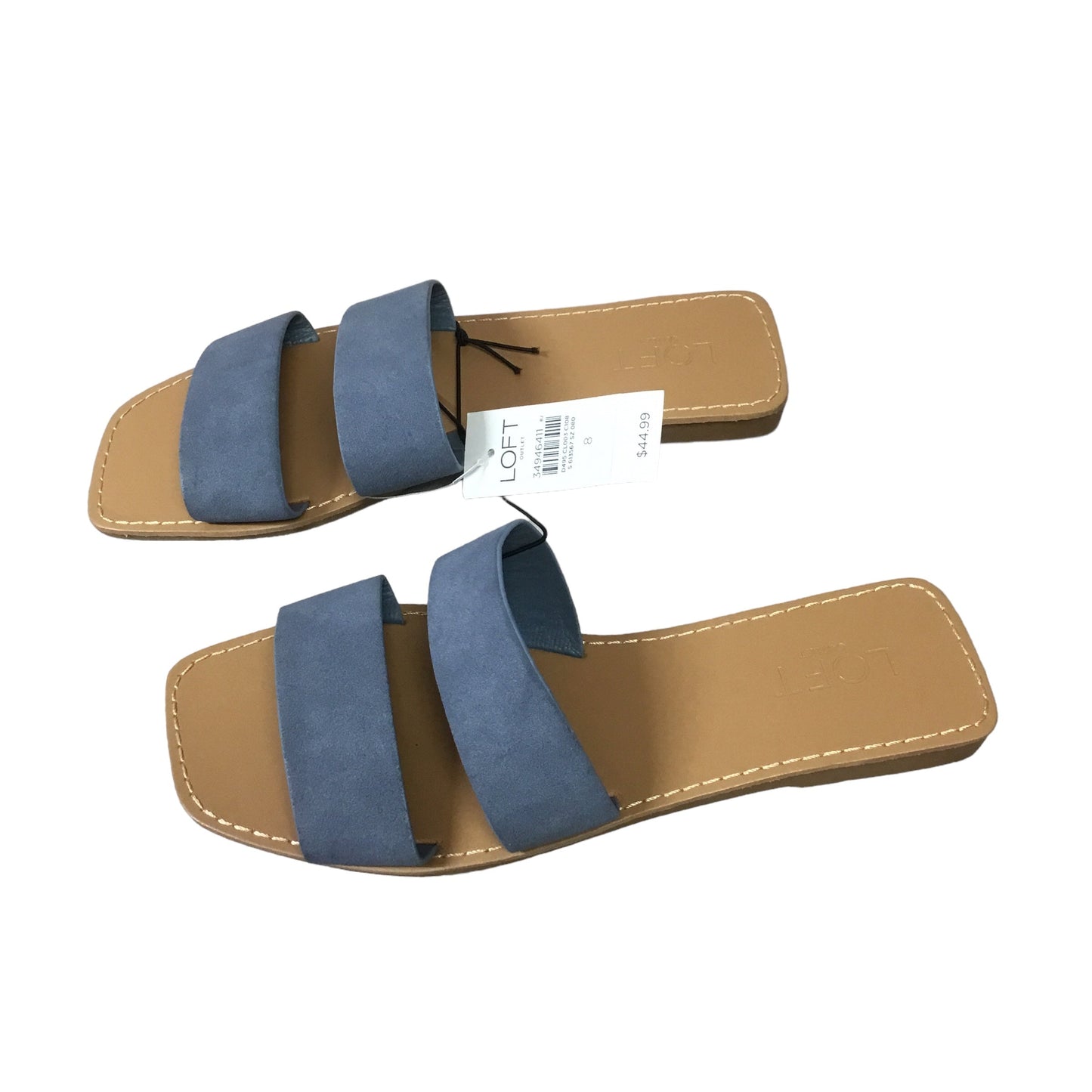 Blue Sandals Flats Loft, Size 8