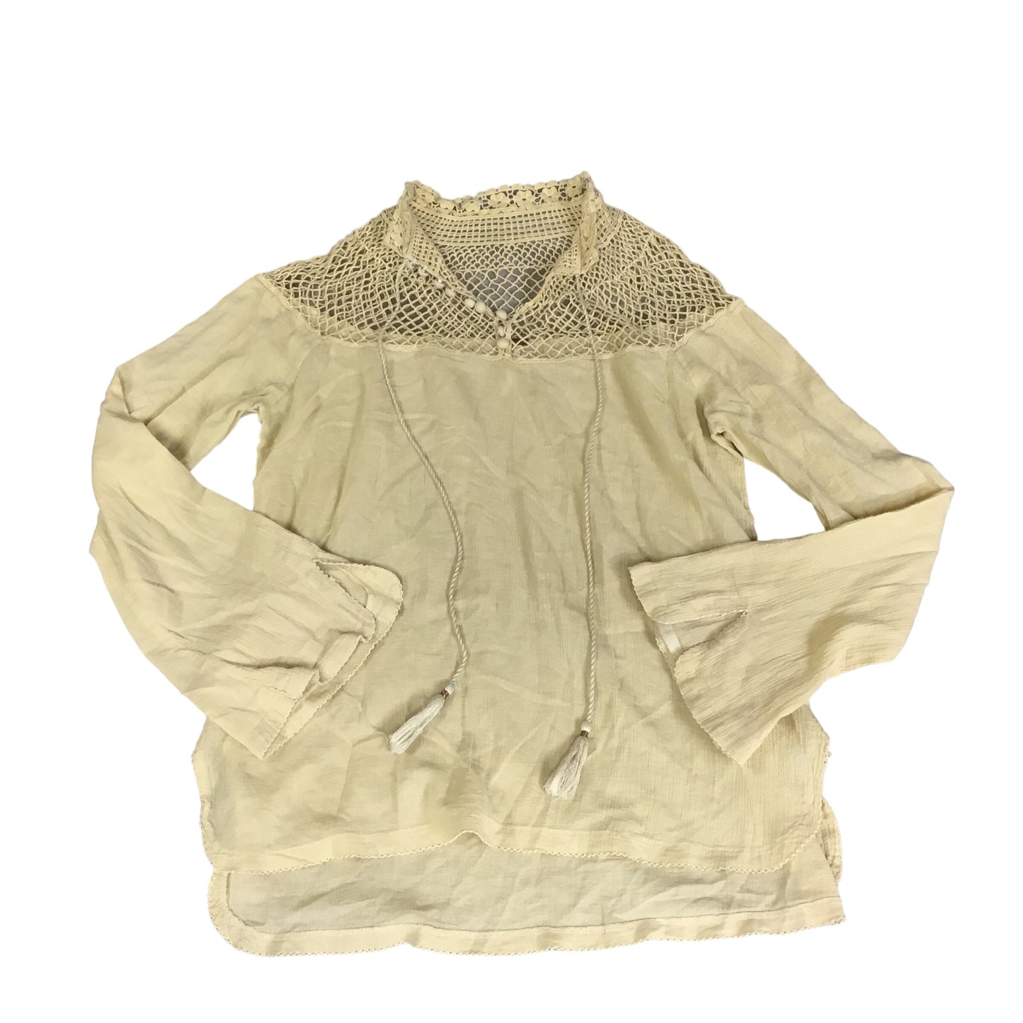 Top Long Sleeve By Free People In Yellow, Size: M