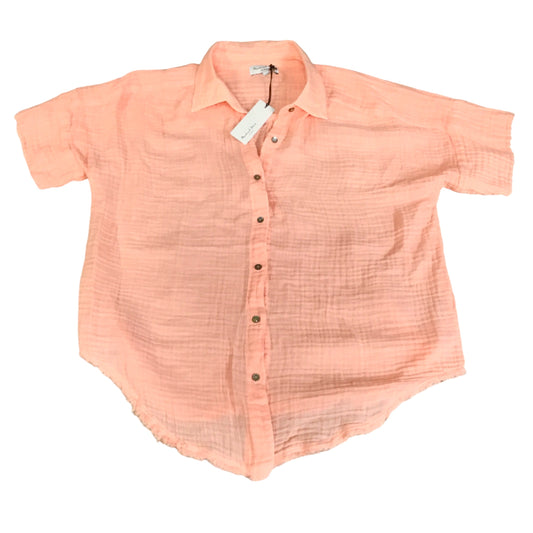 Top Short Sleeve By Michael Stars In Peach, Size: M