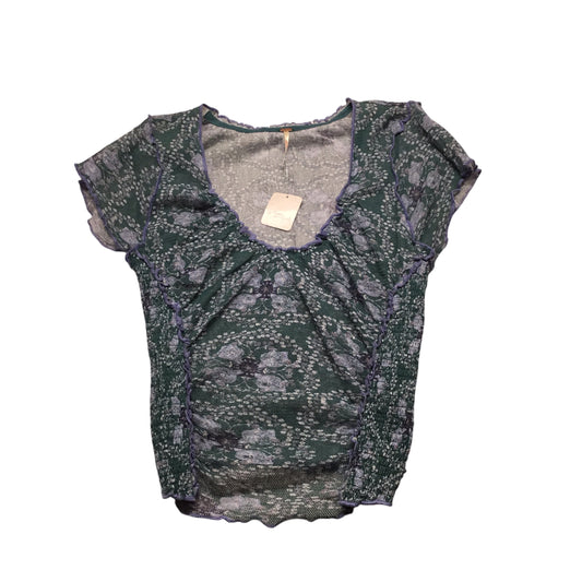 Top Short Sleeve By Free People In Blue & Green, Size: L