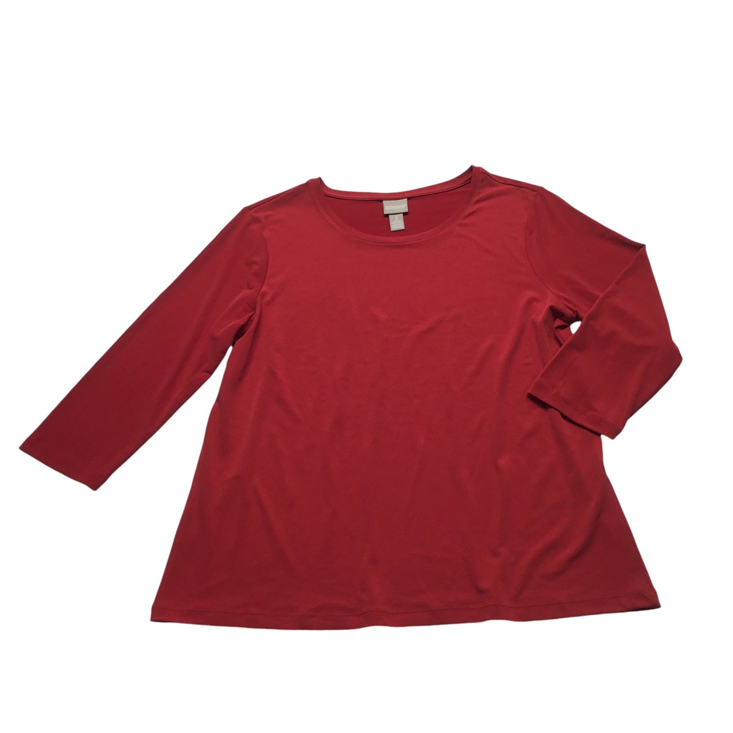 Top Long Sleeve Basic By Chicos In Red, Size: L