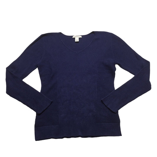 Top Long Sleeve Basic By White House Black Market In Navy, Size: L