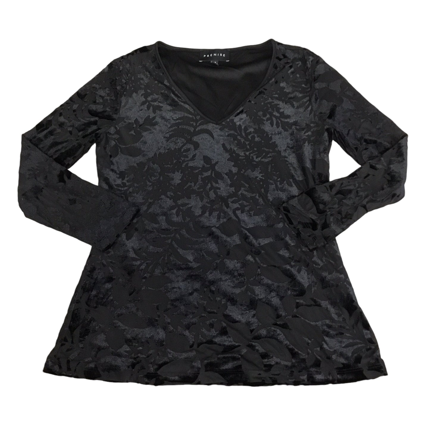 Top Long Sleeve By Premise In Black, Size: S