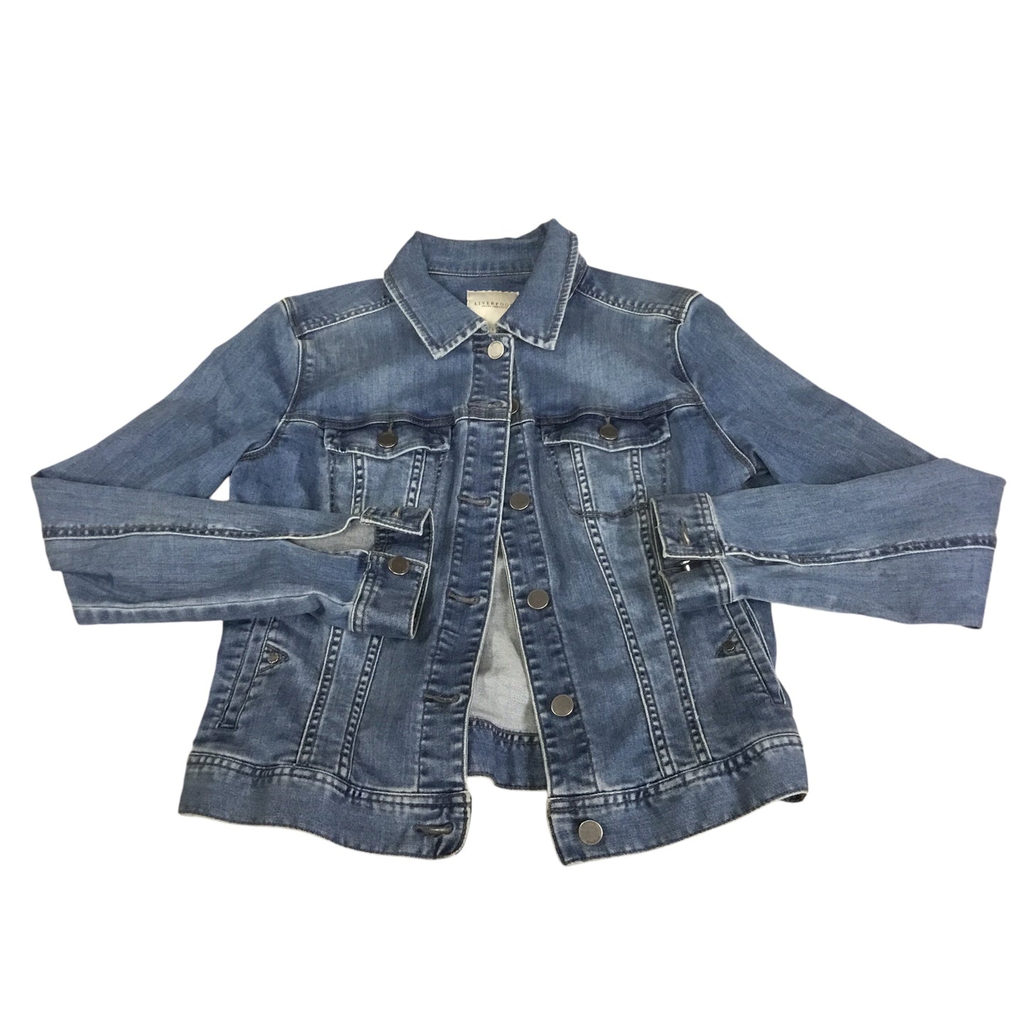 Jacket Denim By Liverpool In Blue Denim, Size: S