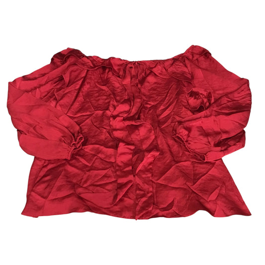 Top Long Sleeve By Cato In Red, Size: 2x