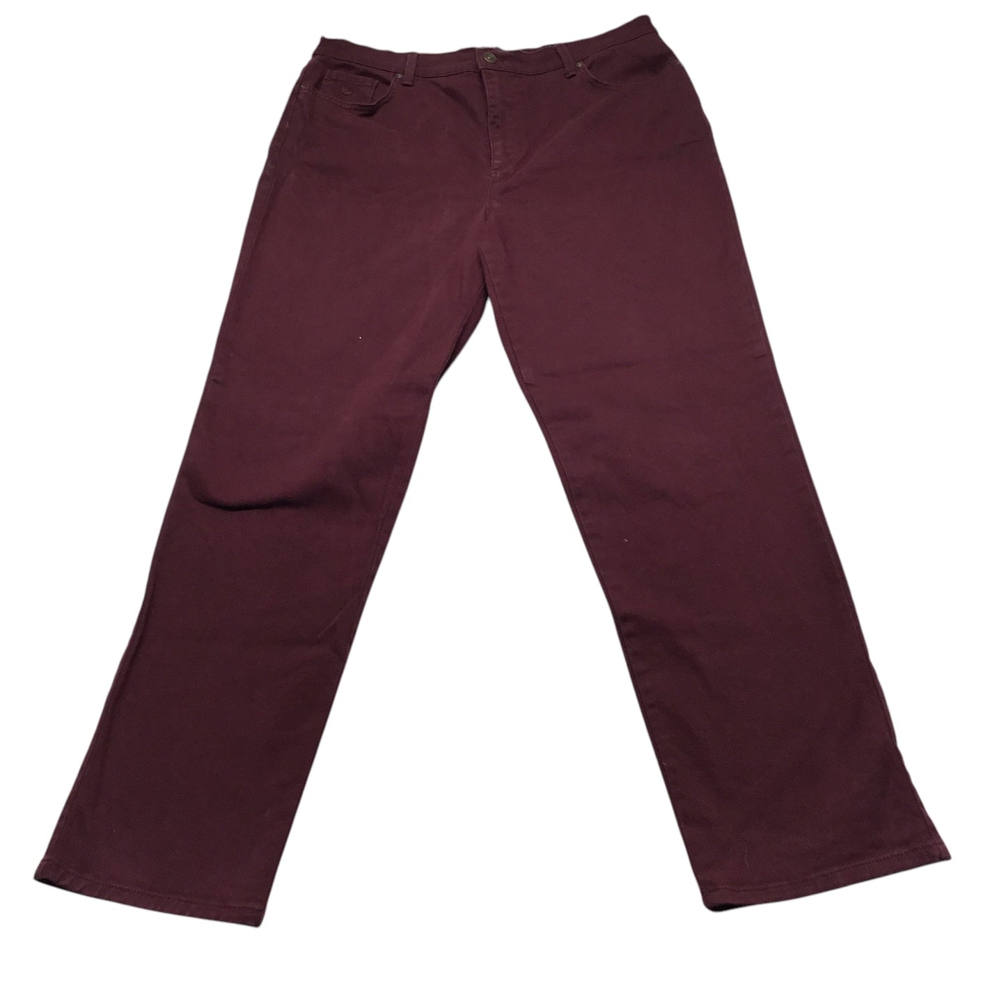 Jeans Straight By Gloria Vanderbilt In Maroon, Size: 16