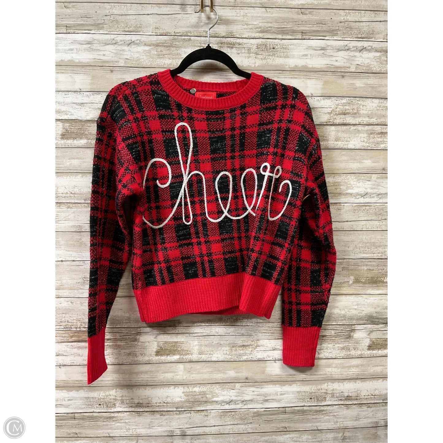 Sweater By Clothes Mentor In Plaid Pattern, Size: S