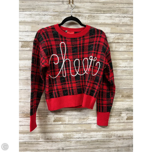 Sweater By Clothes Mentor In Plaid Pattern, Size: S