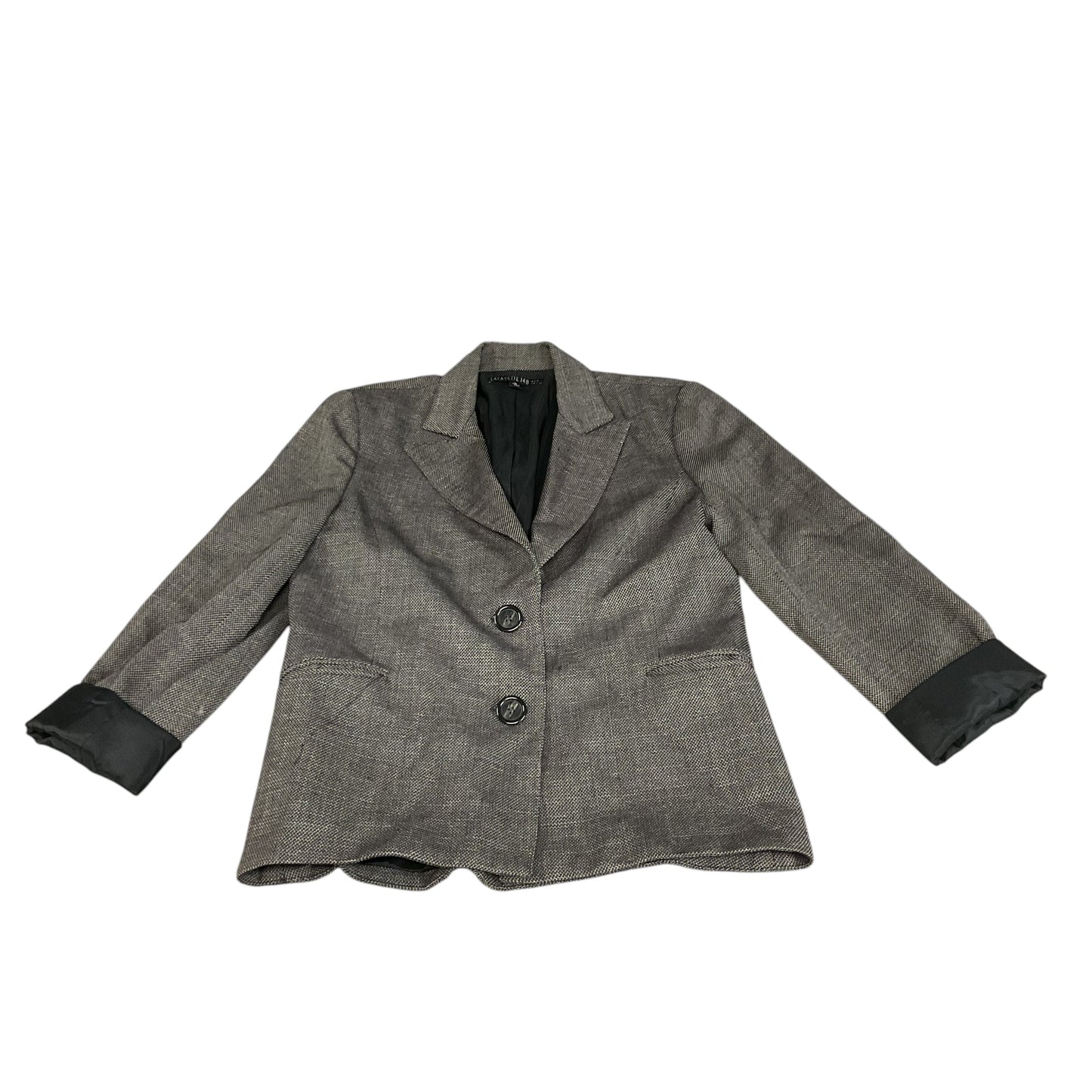 Blazer Designer By Lafayette 148 In Grey, Size: 10