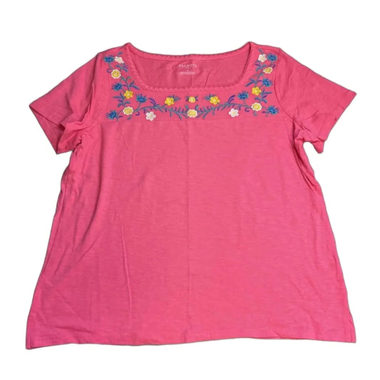 Top Short Sleeve By Talbots In Pink, Size: 1x
