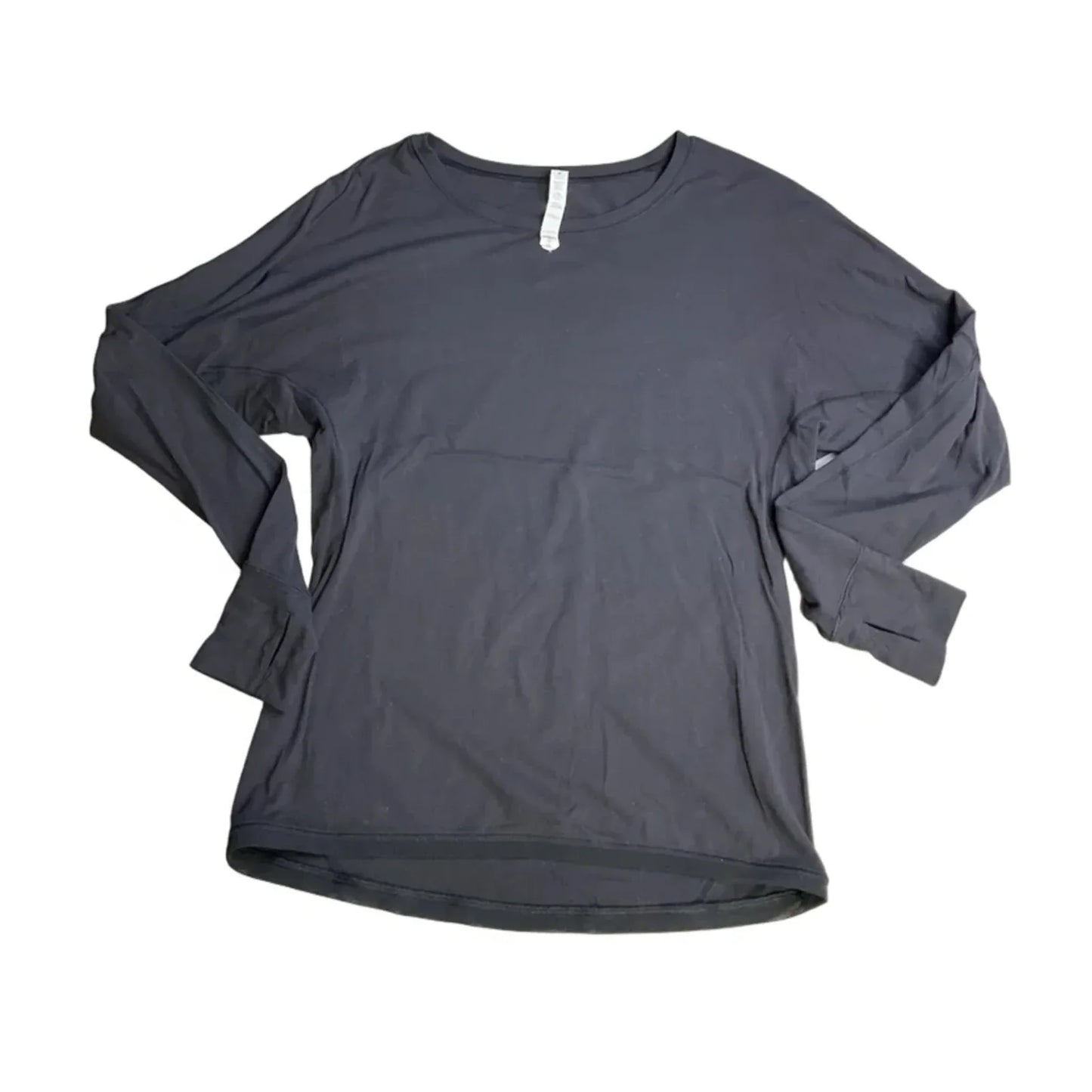 Athletic Top Long Sleeve Collar By Lululemon In Black, Size: 6