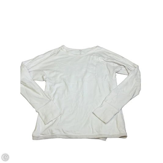 Athletic Top Long Sleeve Crewneck By Lululemon In White, Size: 6