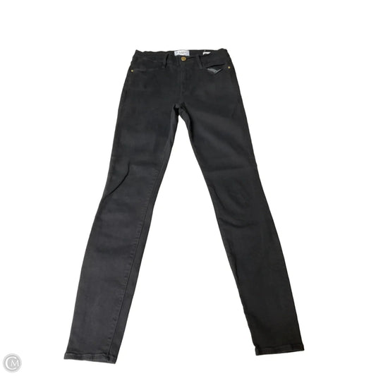 Jeans Skinny By Frame In Black Denim, Size: 4