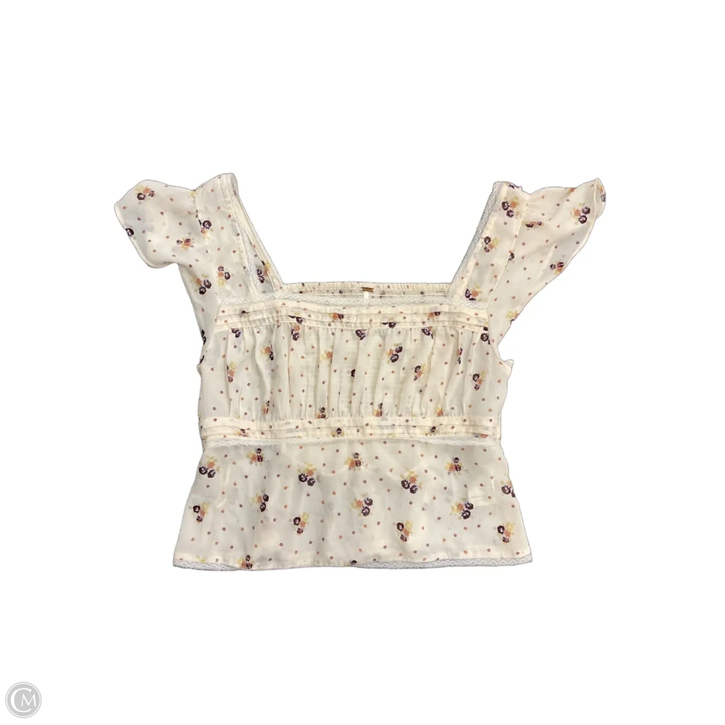 Top Short Sleeve By Free People In Floral Print, Size: S