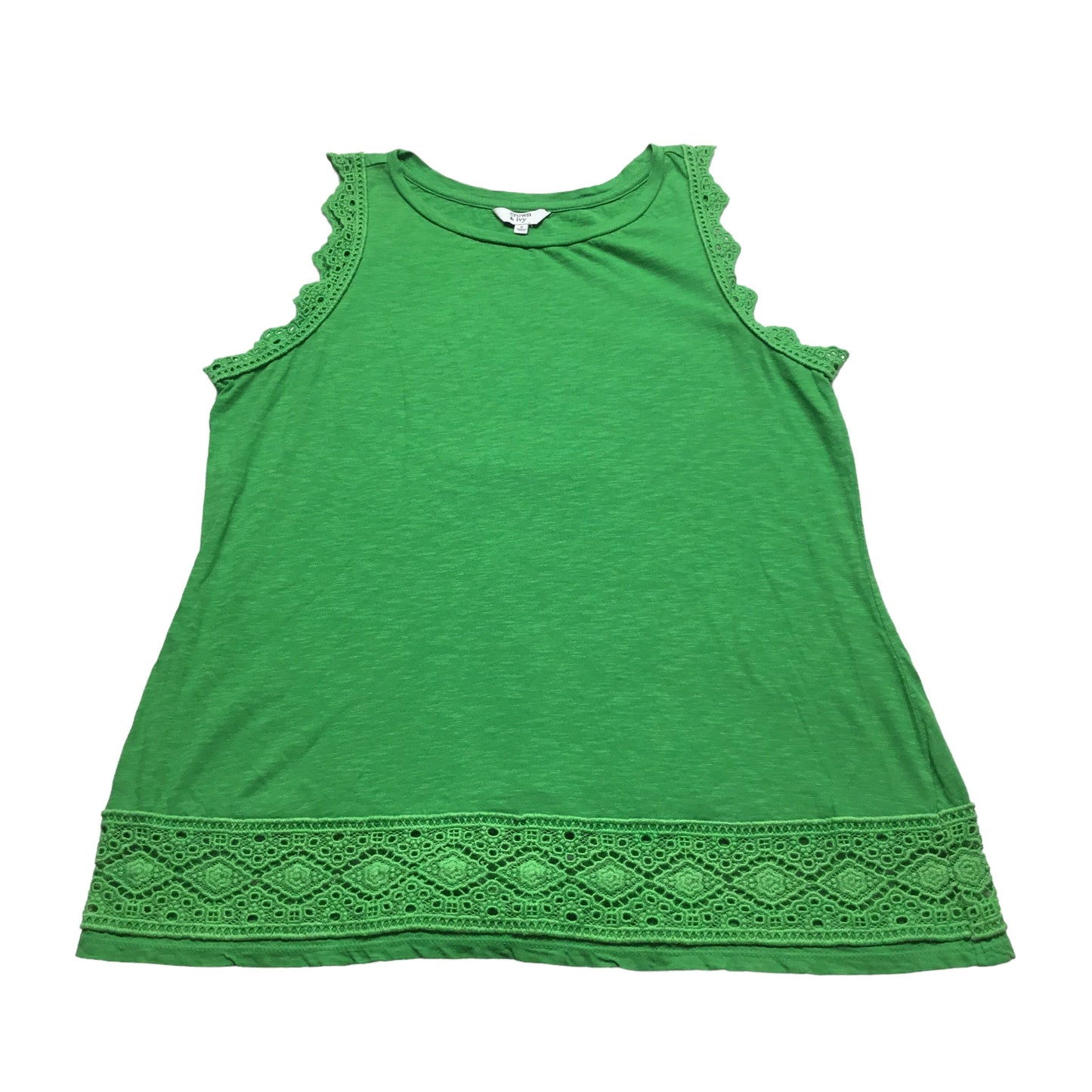 Green Top Sleeveless Crown And Ivy, Size S