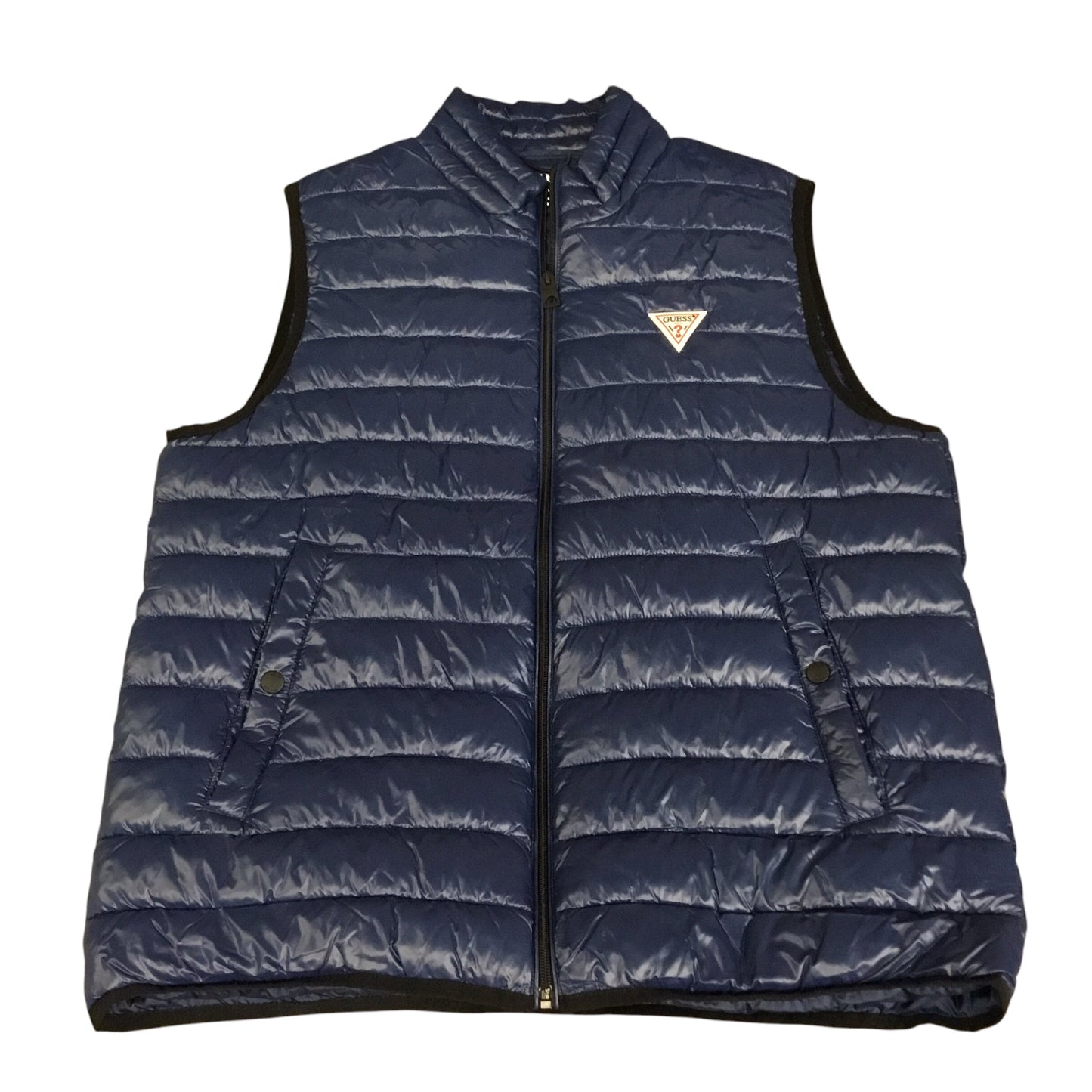 Vest Puffer & Quilted By Guess In Blue, Size: L