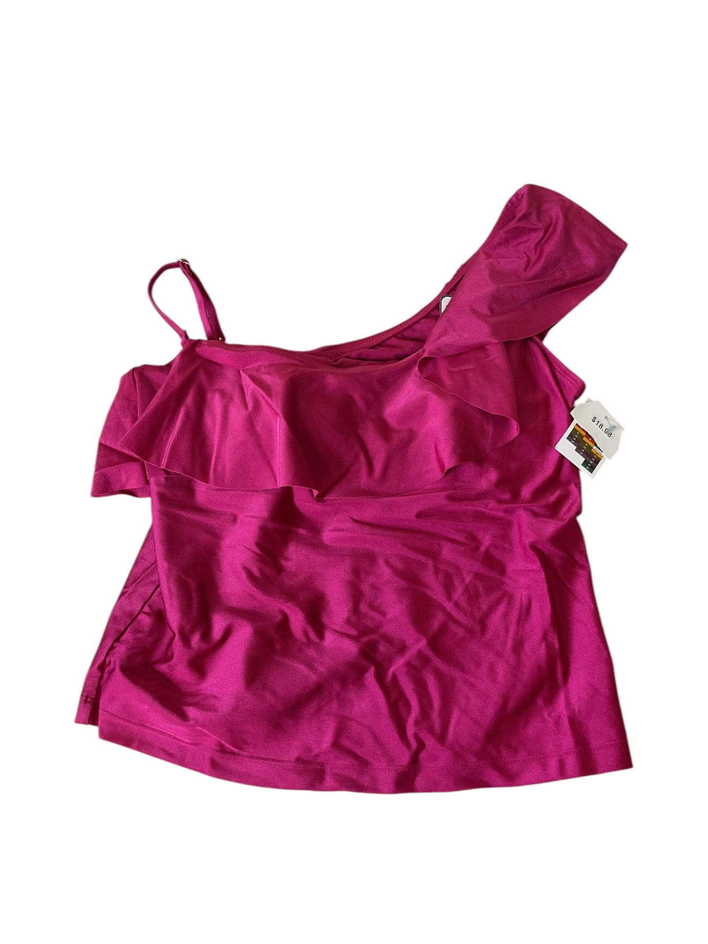 Swimsuit Top By Time And Tru In Magenta, Size: S