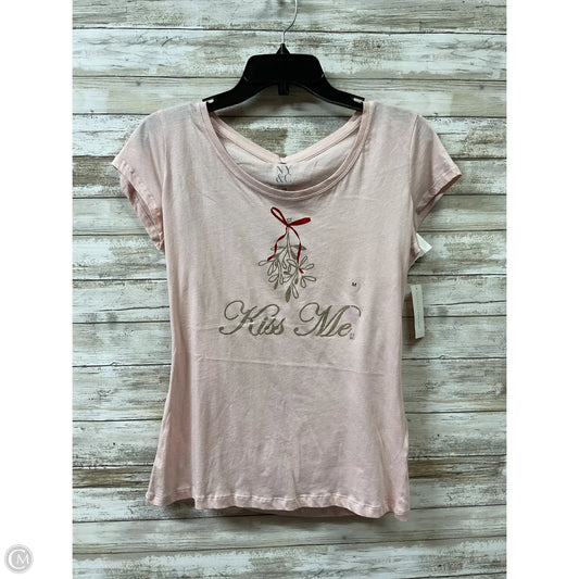 Top Short Sleeve By New York And Co In Light Pink, Size: M