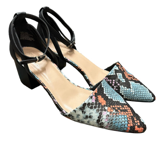 Snakeskin Print Shoes Heels Block Clothes Mentor, Size 10
