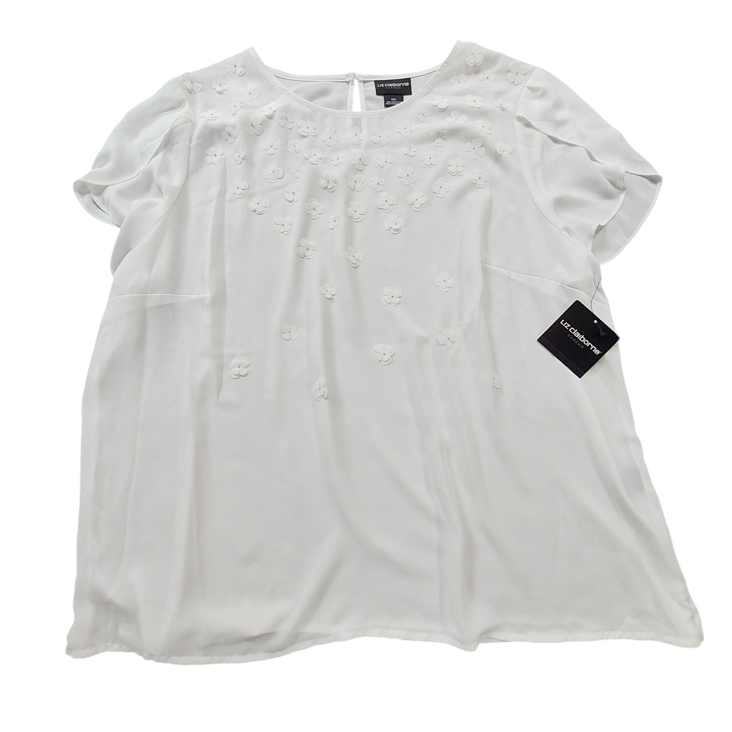 White Top Short Sleeve Liz Claiborne, Size Xxl