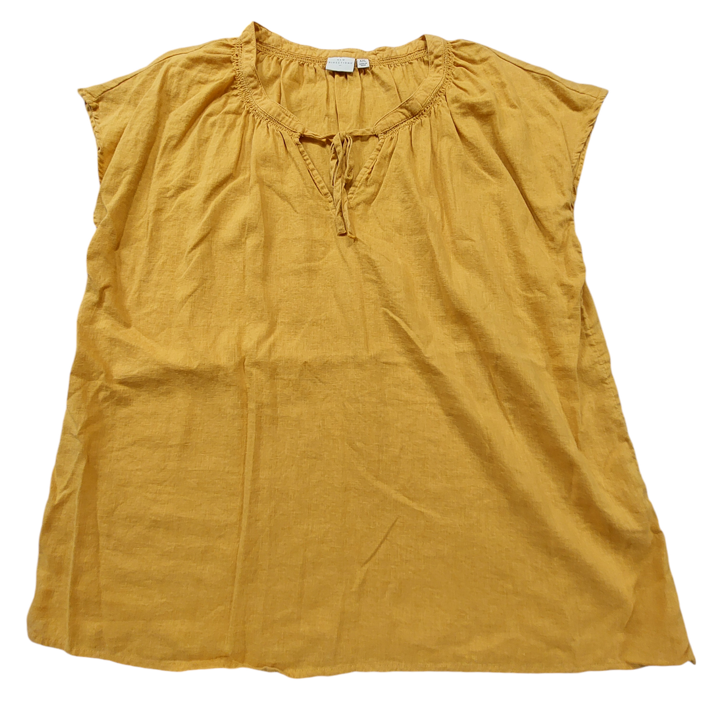 Yellow Top Short Sleeve New Directions, Size Xxl