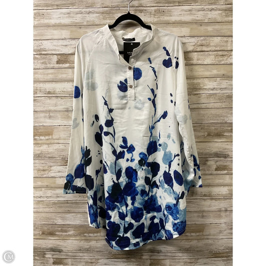 Dress Casual Short By Clothes Mentor In Blue & White, Size: 2x