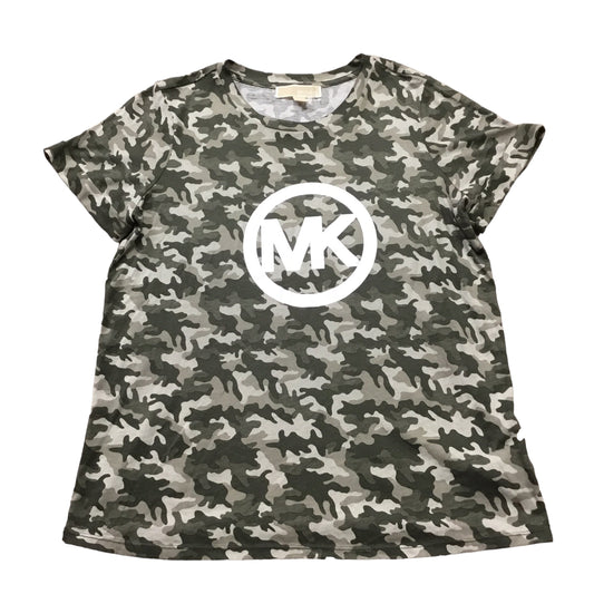 Top Short Sleeve By Michael By Michael Kors In Camouflage Print, Size: M