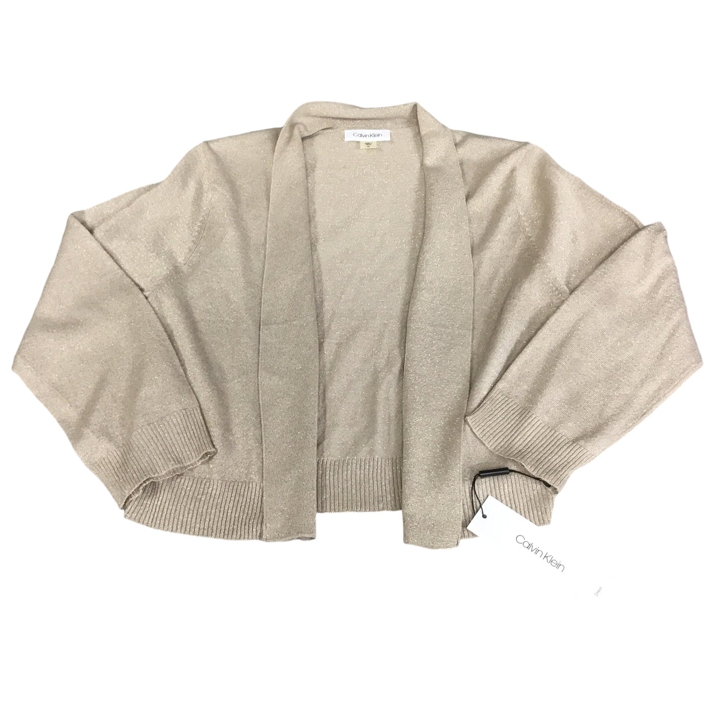 Cardigan By Calvin Klein In Gold & Tan, Size: M