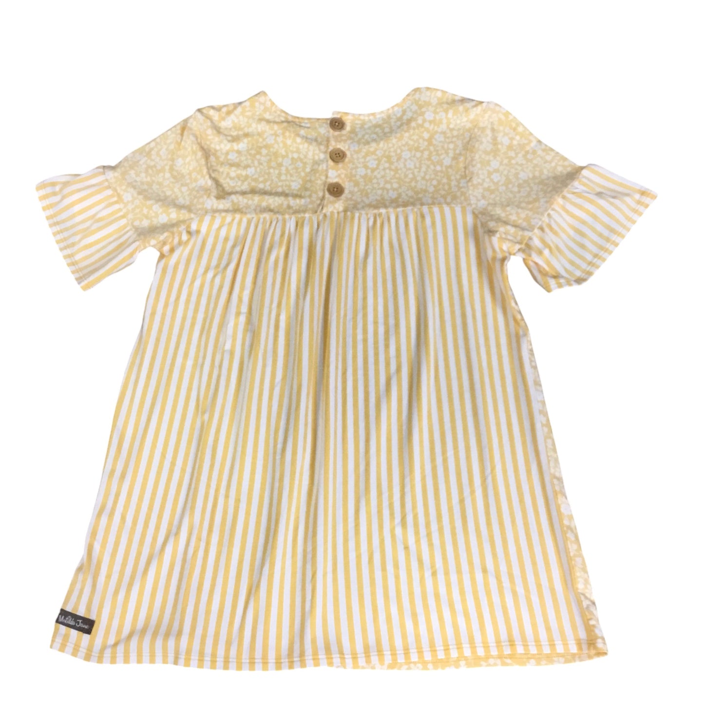 Top Short Sleeve By Matilda Jane In White & Yellow, Size: S