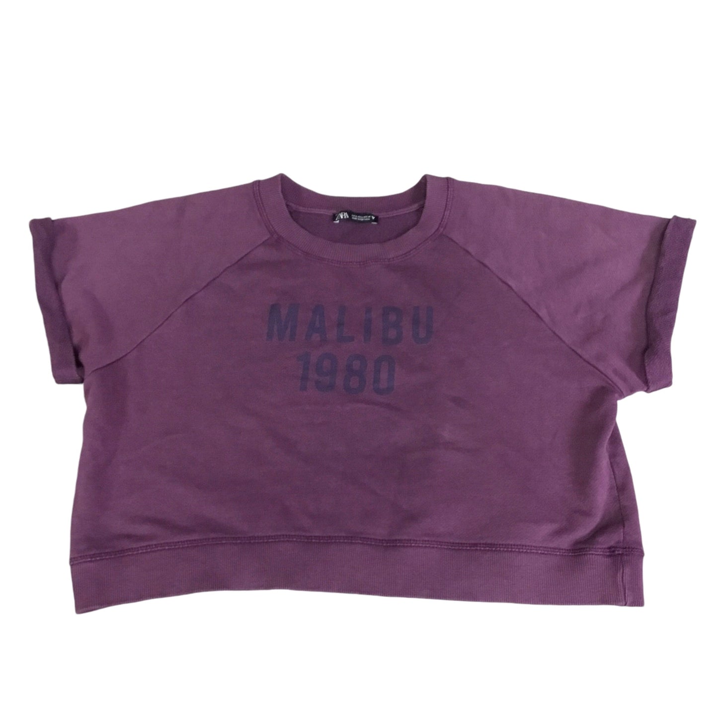 Top Short Sleeve By Zara In Purple, Size: L