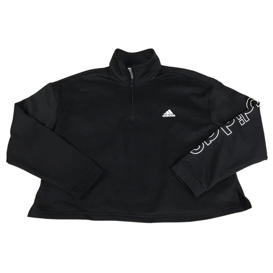 Athletic Sweatshirt Collar By Adidas In Black & White, Size: 2x